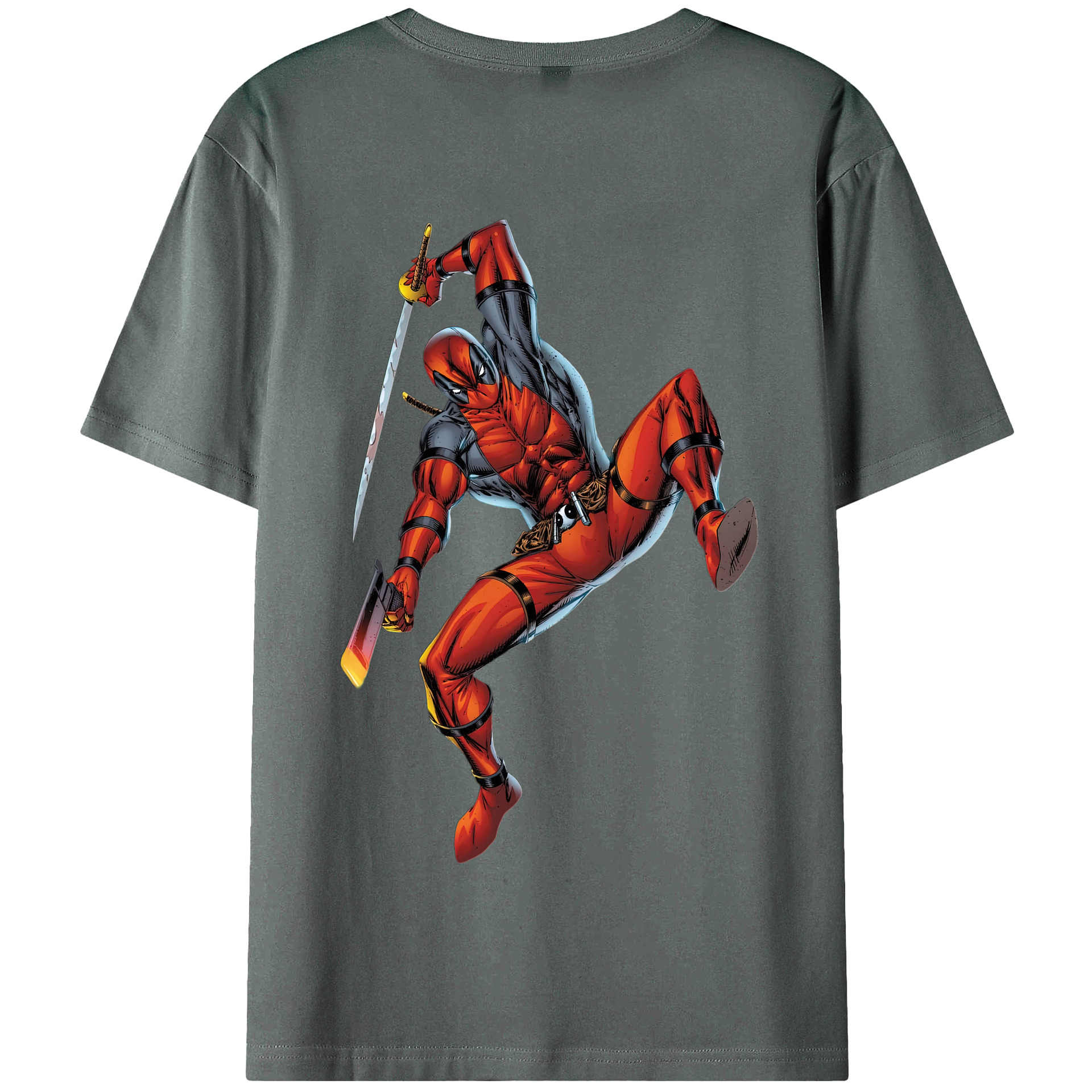 （画像用） Deadpool デッドプール 綿100％半袖Tシャツ（背面プリント）